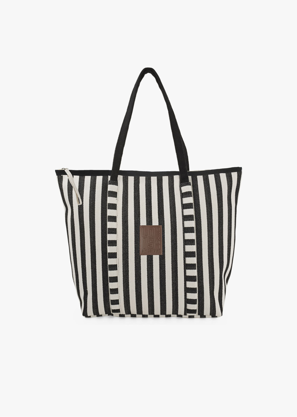 Bolso Playa Grande cremallera rayas negro
