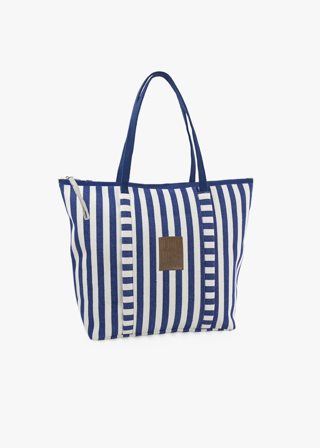 Bolso Playa Grande cremallera rayas azul