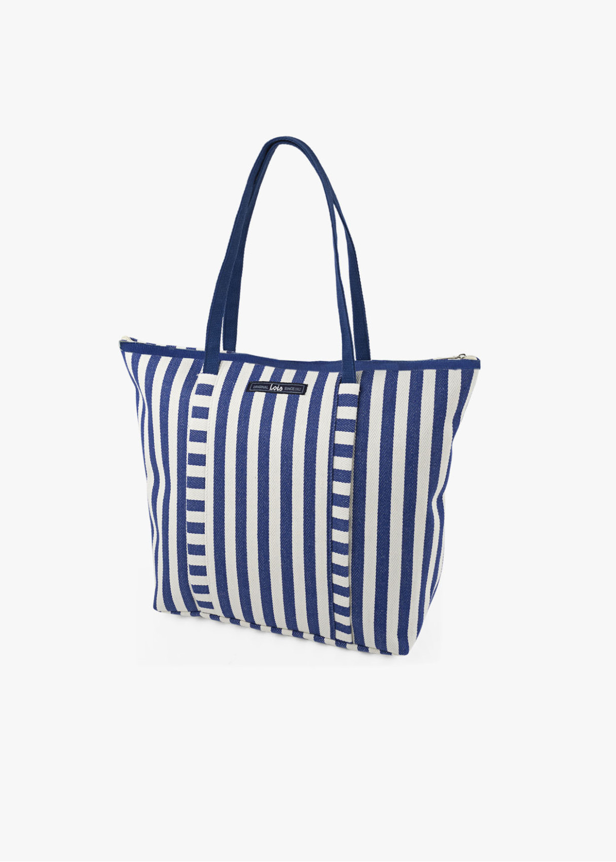 Bolso Playa Grande cremallera rayas azul