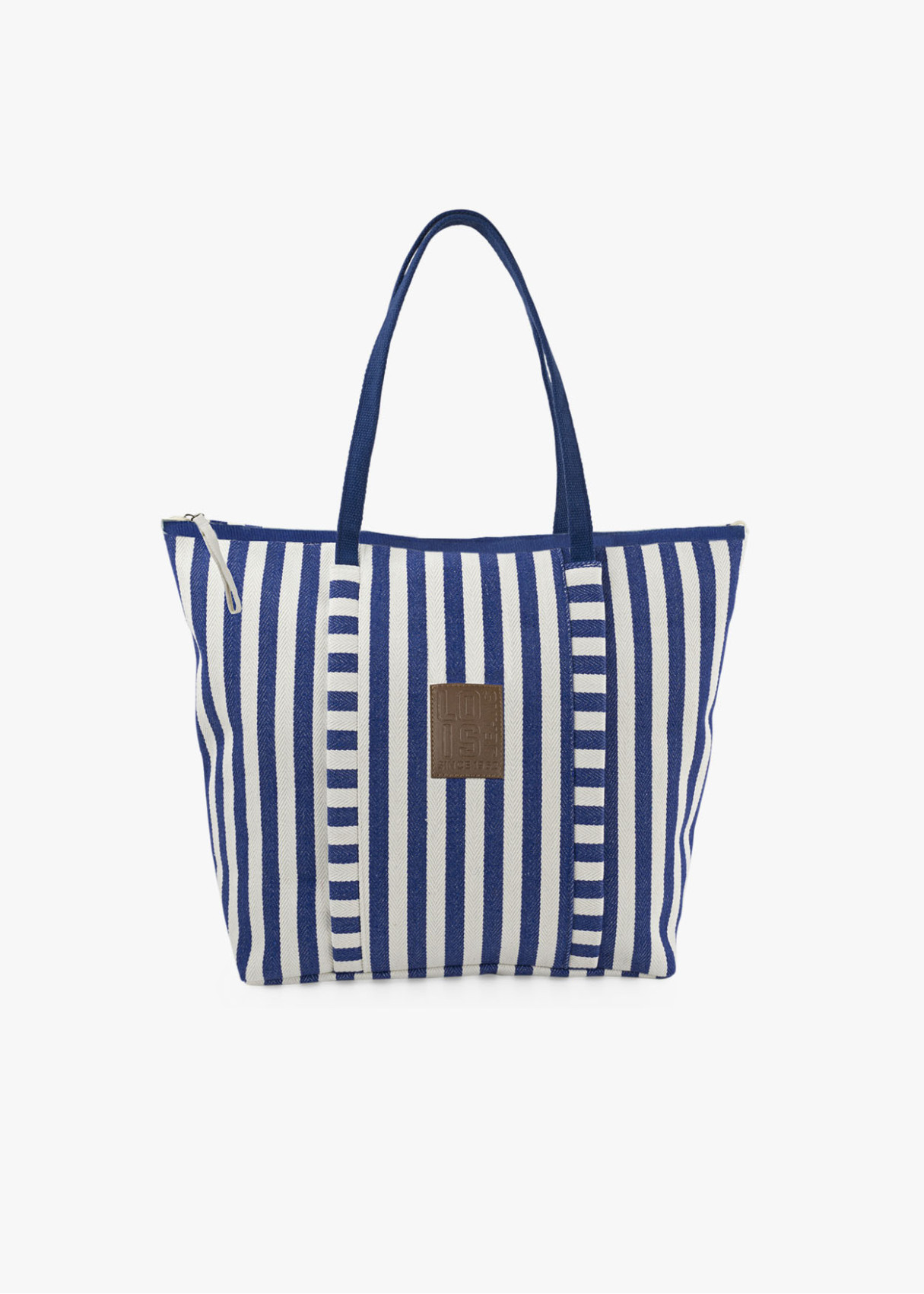 Bolso Playa Grande cremallera rayas azul
