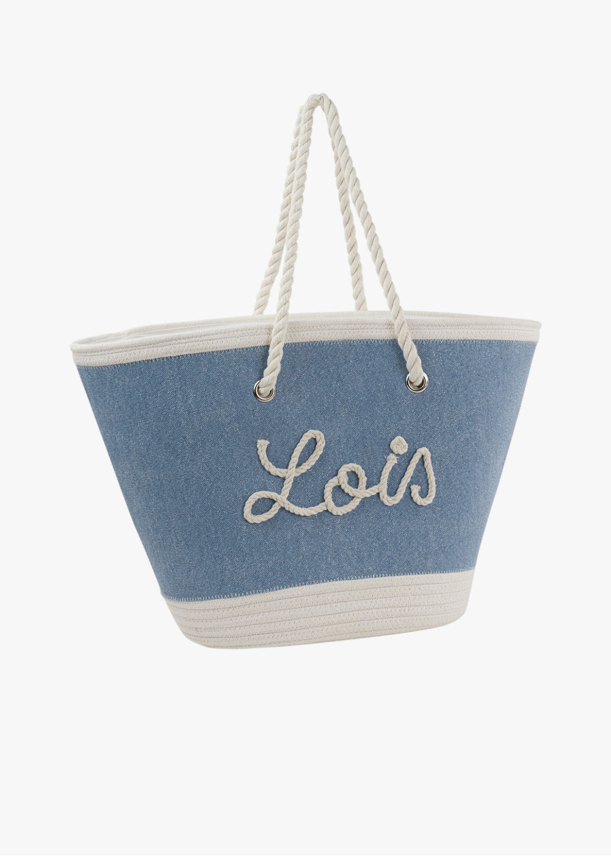 Bolsa Playa cremallera logo bordado azul