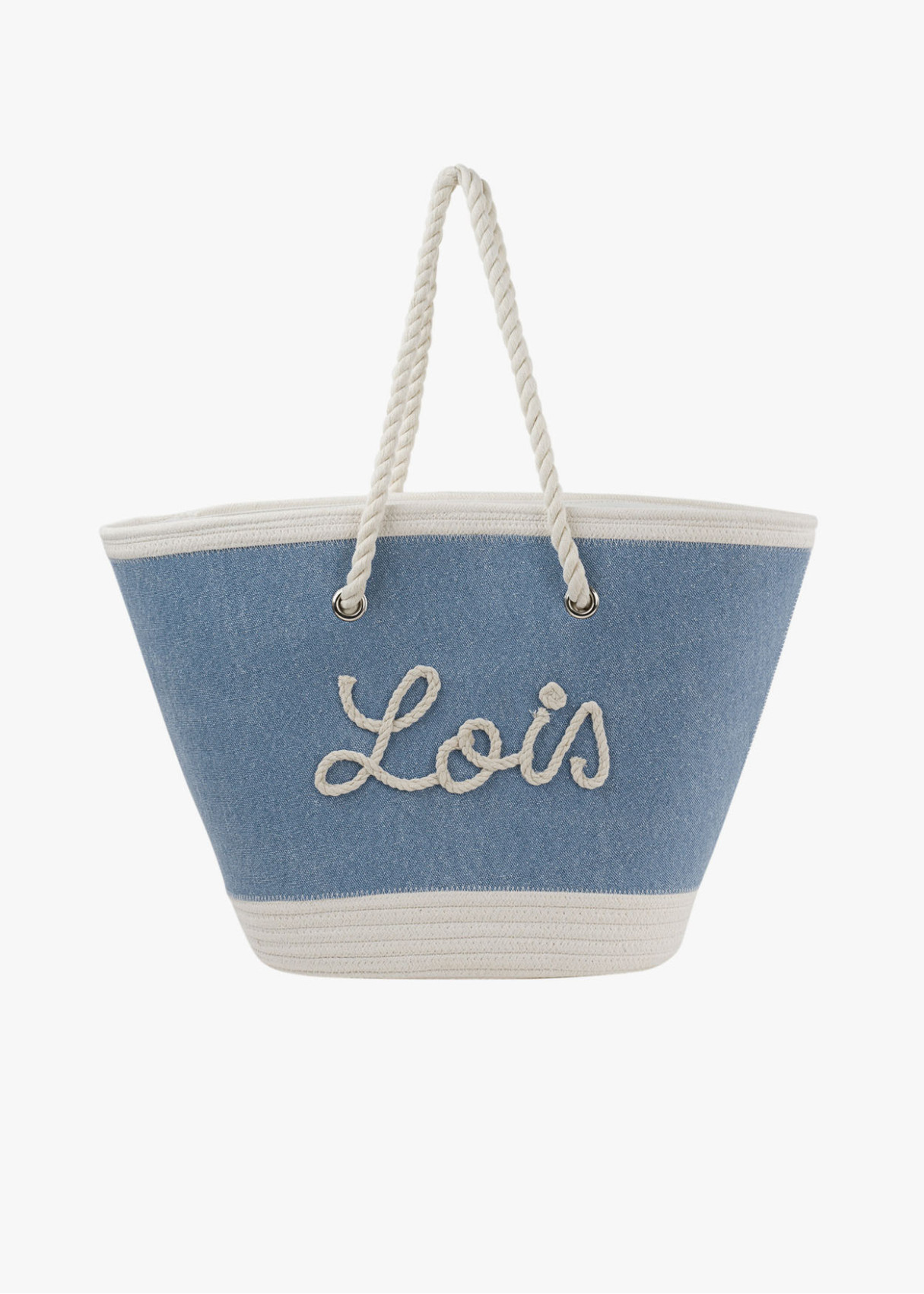 Bolsa Playa cremallera logo bordado azul