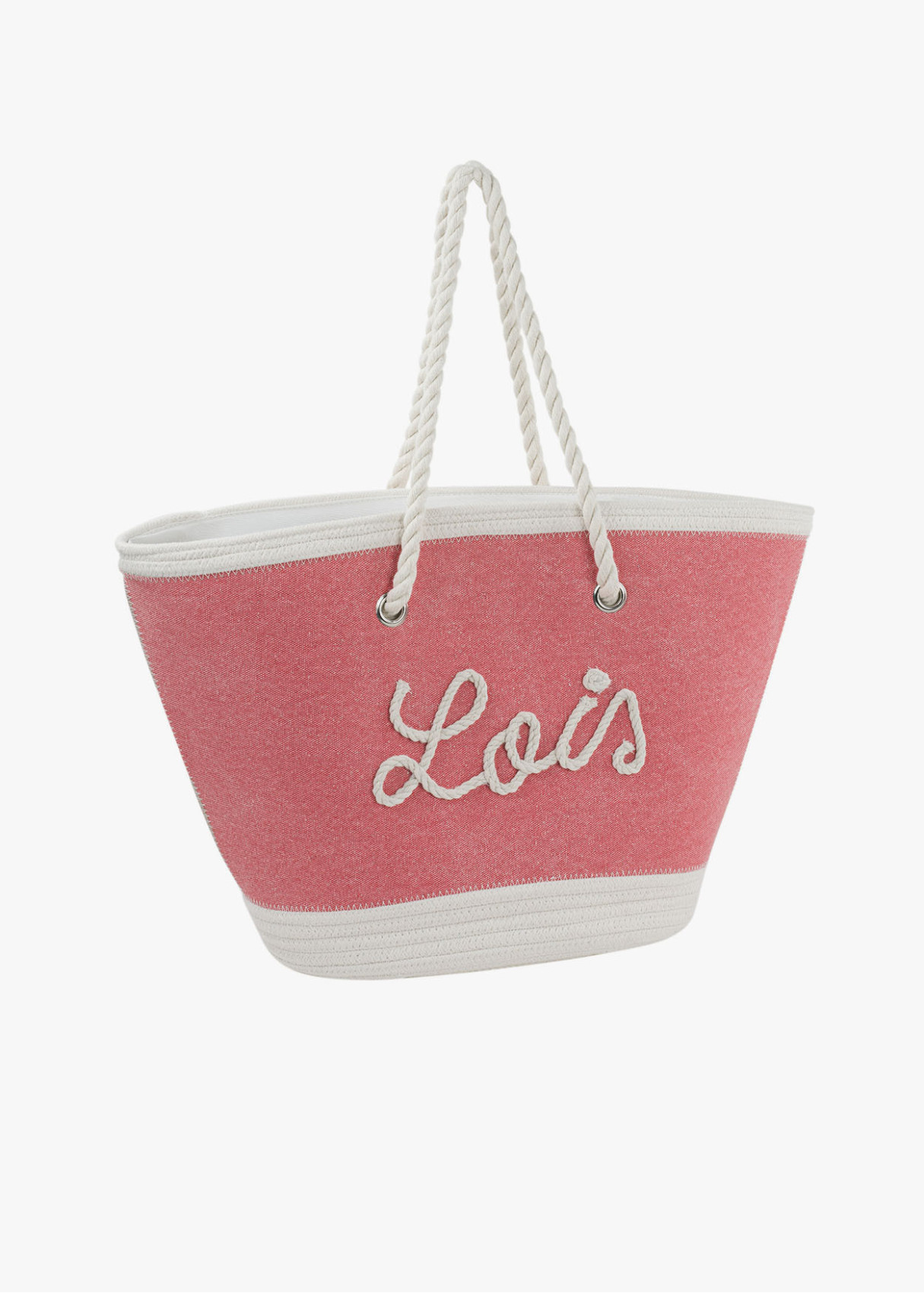 Bolsa Playa cremallera logo bordado rosa