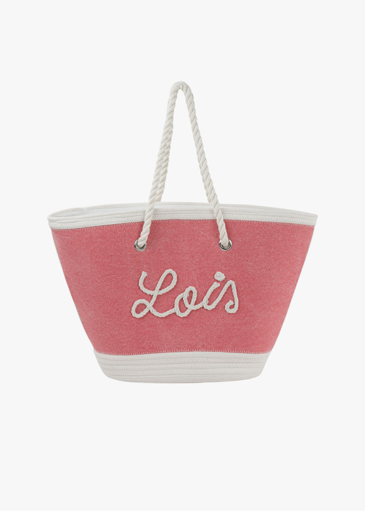 Bolsa Playa cremallera logo bordado rosa