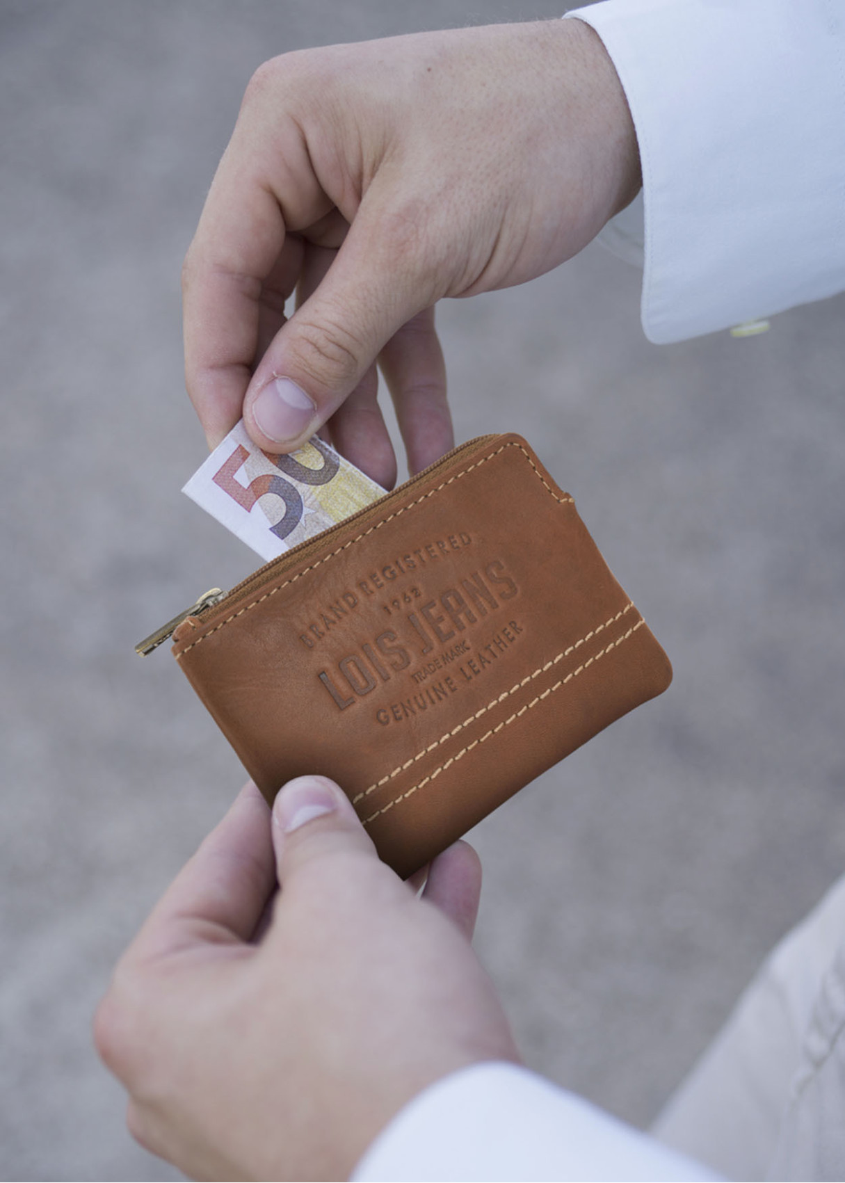 Monedero piel portamonedas pequeño bolsillos cremalleras cuero