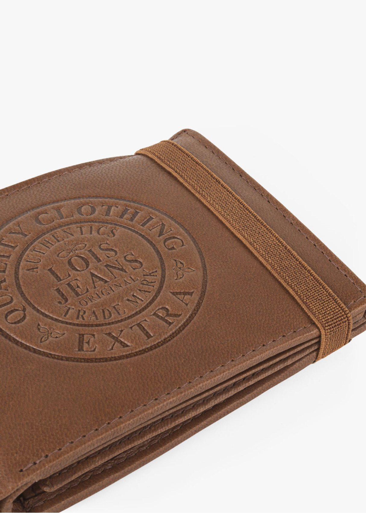 Cartera billetera de Piel Con Monedero Y Múltiples Compartimentos cuero marrón