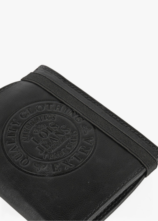 Cartera billetera de Piel Con Monedero Y Múltiples Compartimentos negro