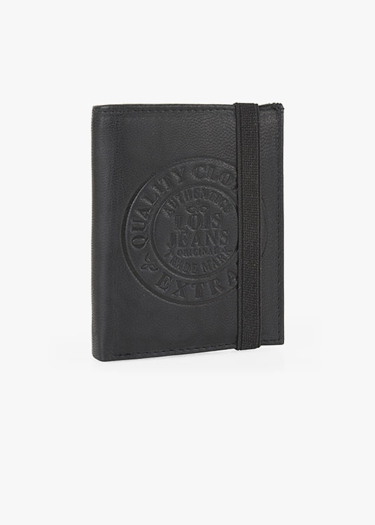 Cartera billetera de Piel Con Monedero Y Múltiples Compartimentos negro