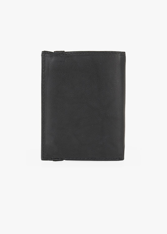 Cartera billetera de Piel Con Monedero Y Múltiples Compartimentos negro