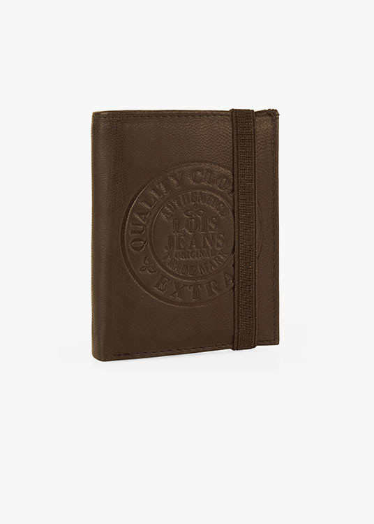 Cartera billetera de Piel Con Monedero Y Múltiples Compartimentos marrón