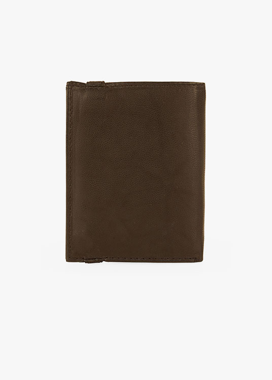 Cartera billetera de Piel Con Monedero Y Múltiples Compartimentos marrón