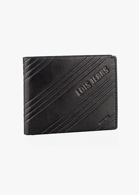 Cartera billetera de Piel Con Compartimento Para Tarjetas negra