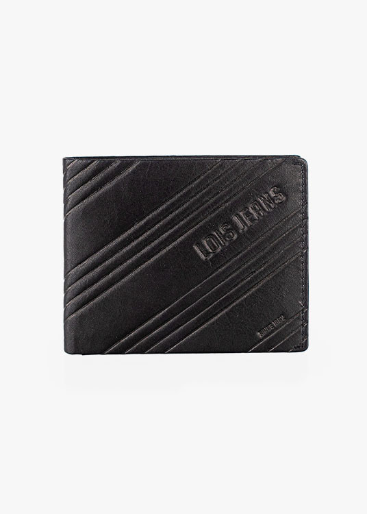 Cartera billetera de Piel Con Compartimento Para Tarjetas negra