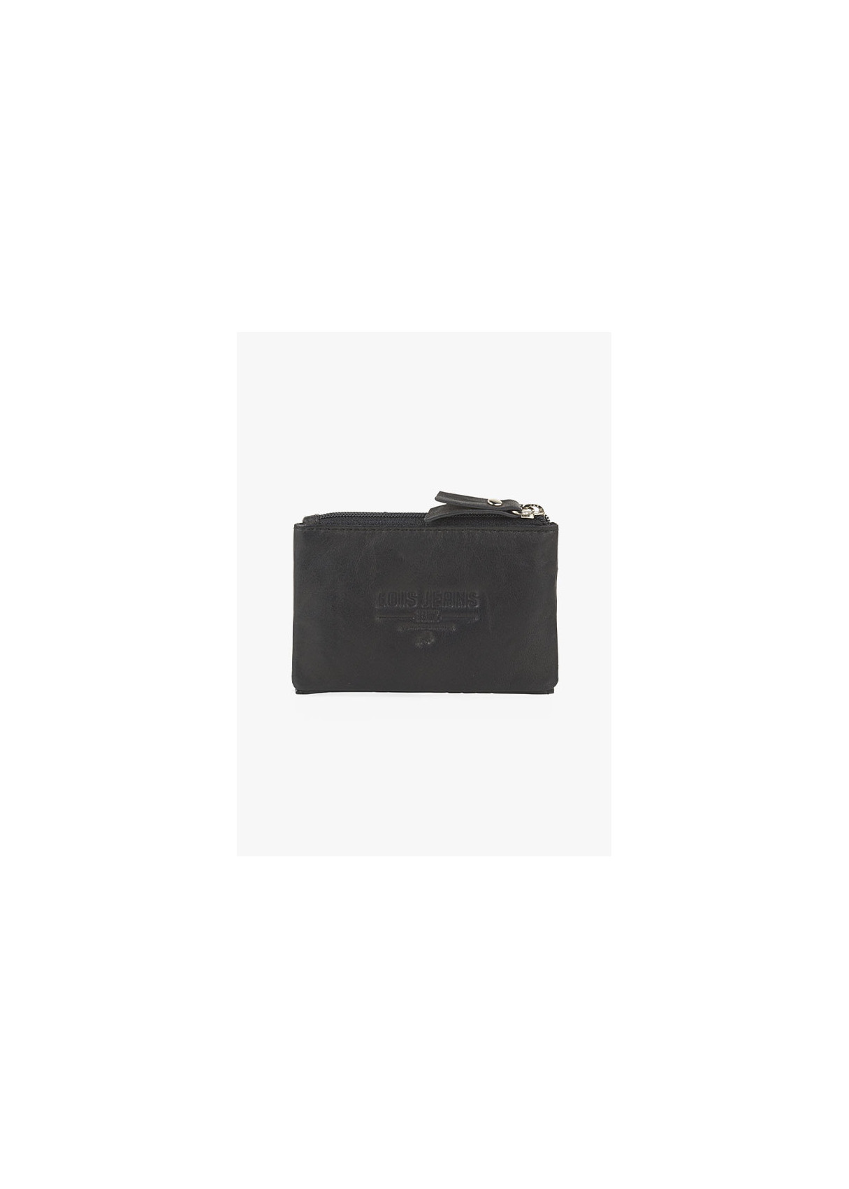 Cartera billetera de Piel Con Compartimento Para Tarjetas y llavero negra