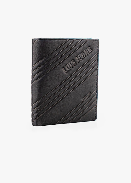 Cartera billetera de Piel Con Compartimento Para Tarjetas negra