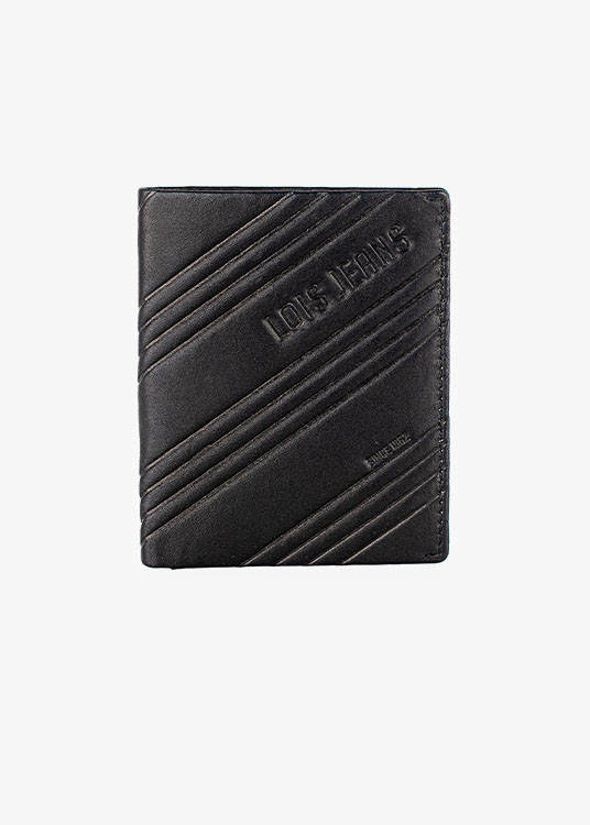 Cartera billetera de Piel Con Compartimento Para Tarjetas negra