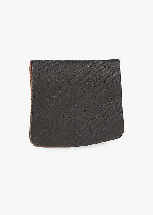 Monedero Piel Autentica Con Cremallera negro