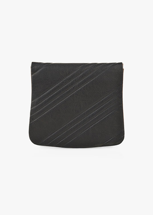 Monedero Piel Autentica Con Cremallera negro