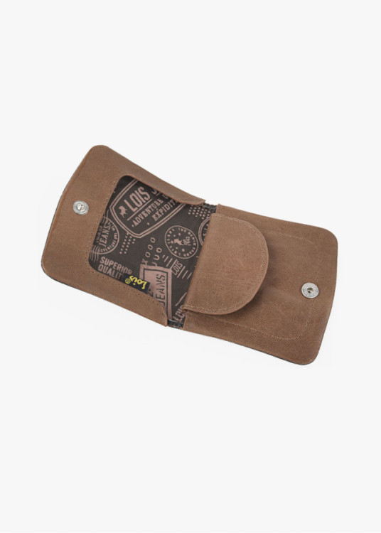 Monedero Piel Autentica Con Cremallera negro