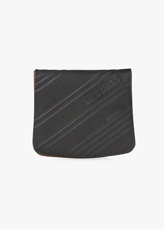 Monedero Piel Autentica Con Cremallera negro