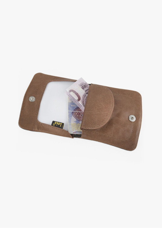 Monedero Piel Autentica Con Cremallera negro