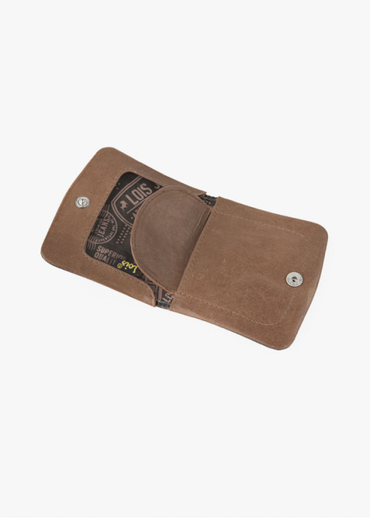 Monedero Piel Autentica Con Cremallera negro