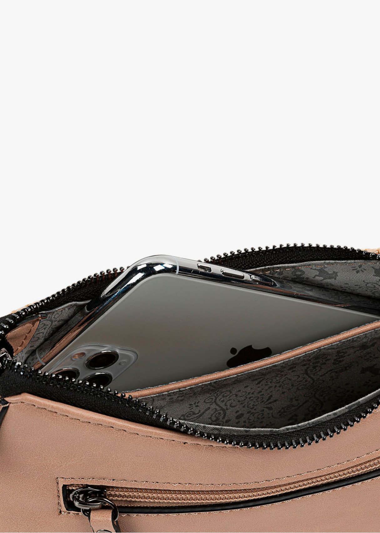 Bolso Bandolera 2 Asas Extraíbles cadena y ajustable beige