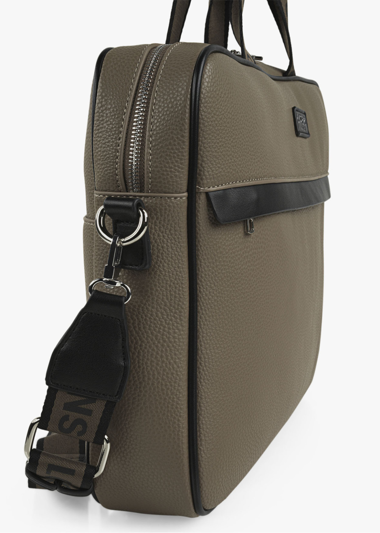 Portadocumentos ajustable bolsillo frontal cremallera verde