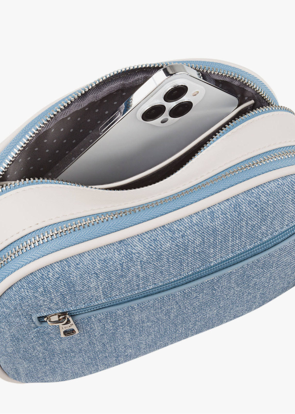 Bandolera ajustable logo frontal bolsillo trasero azul