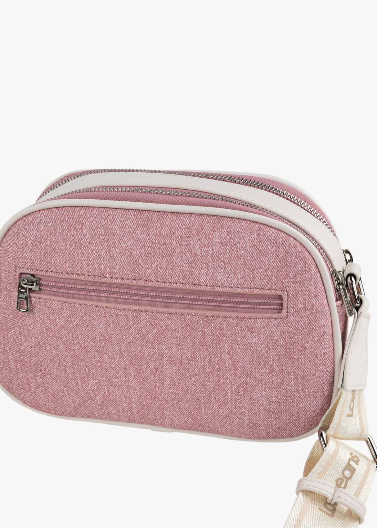 Bandolera ajustable logo frontal bolsillo trasero rosa