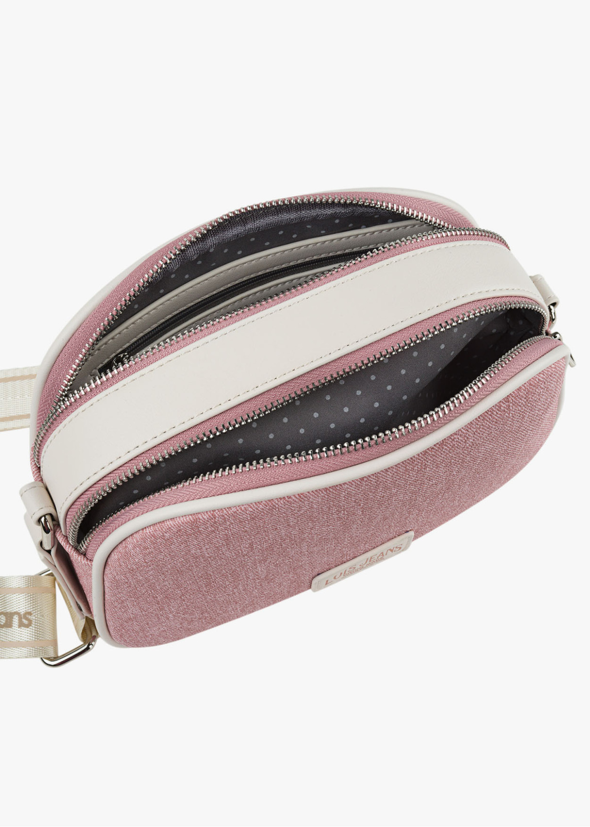 Bandolera ajustable logo frontal bolsillo trasero rosa