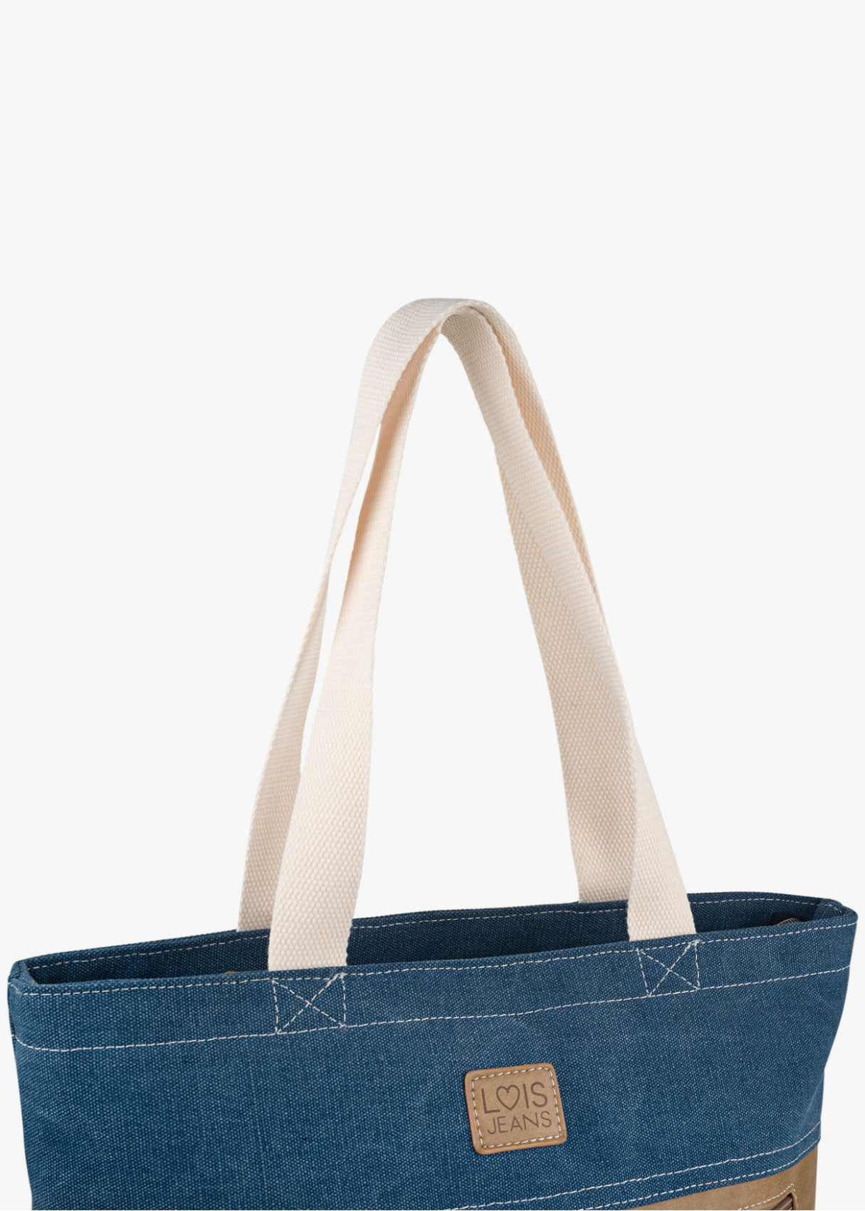 Bolso Shopper estampado denim azul
