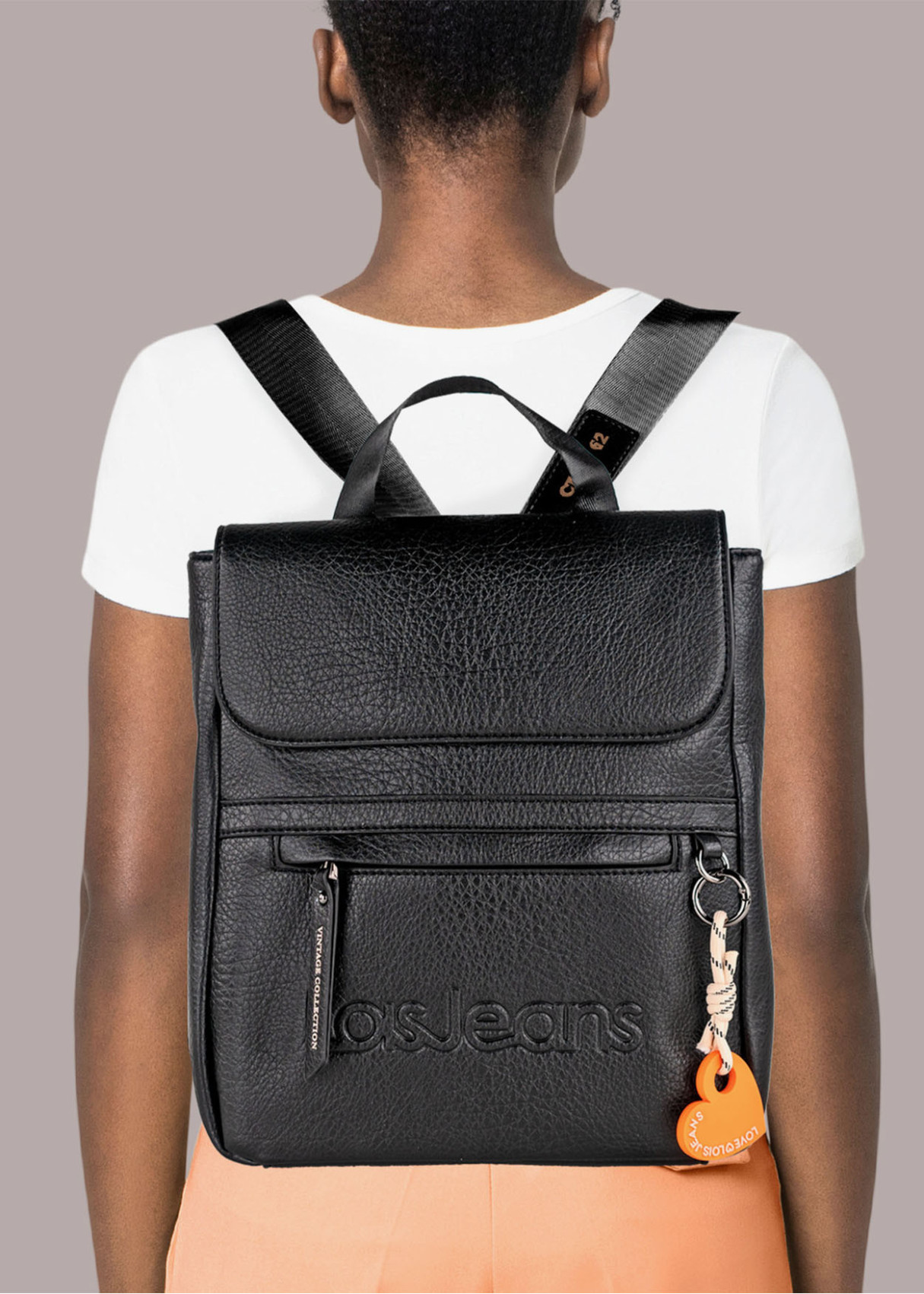 Mochila ajustable antirrobo impermeable negra