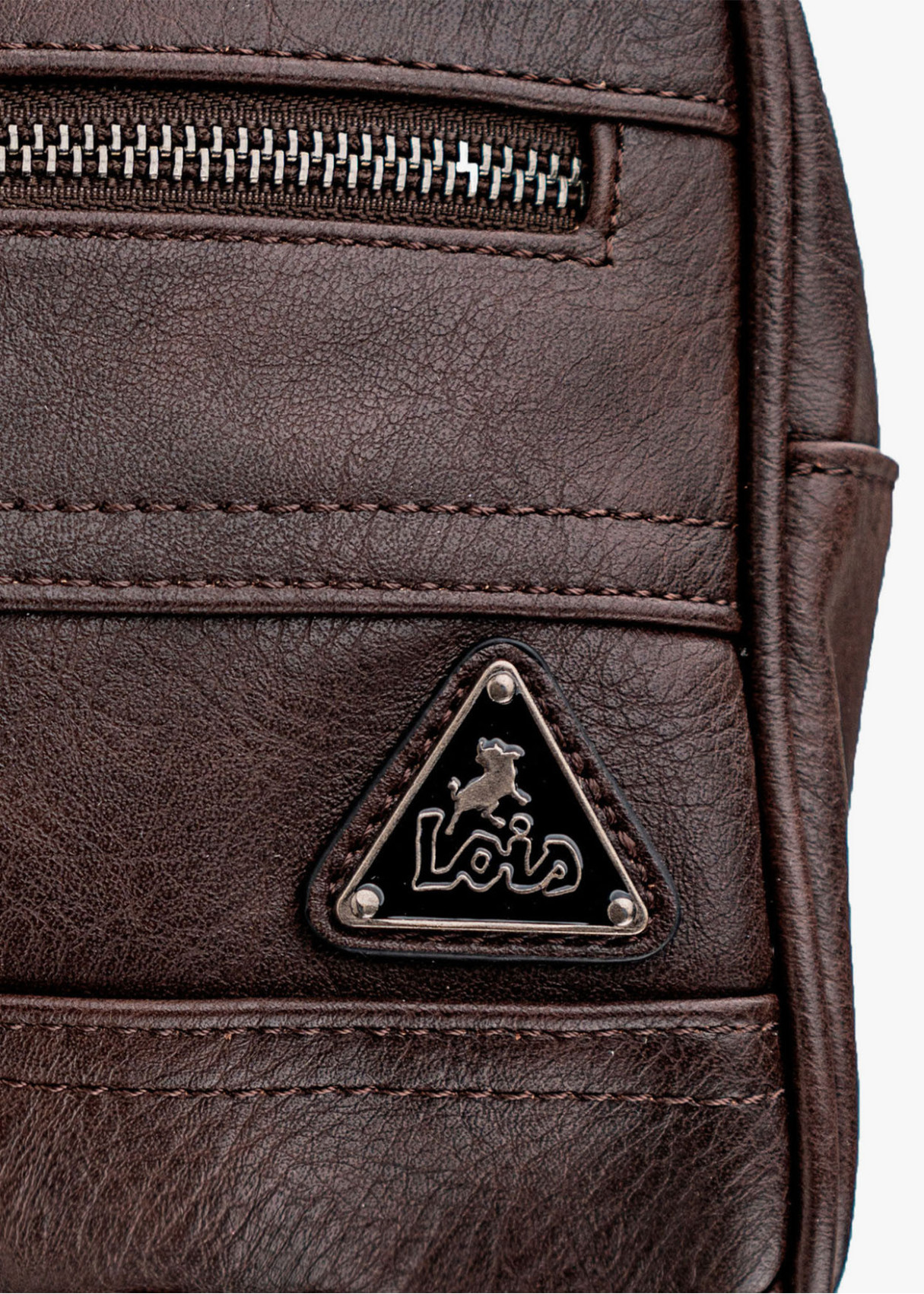 Neceser Pequeño cremalleras y asa lateral marrón