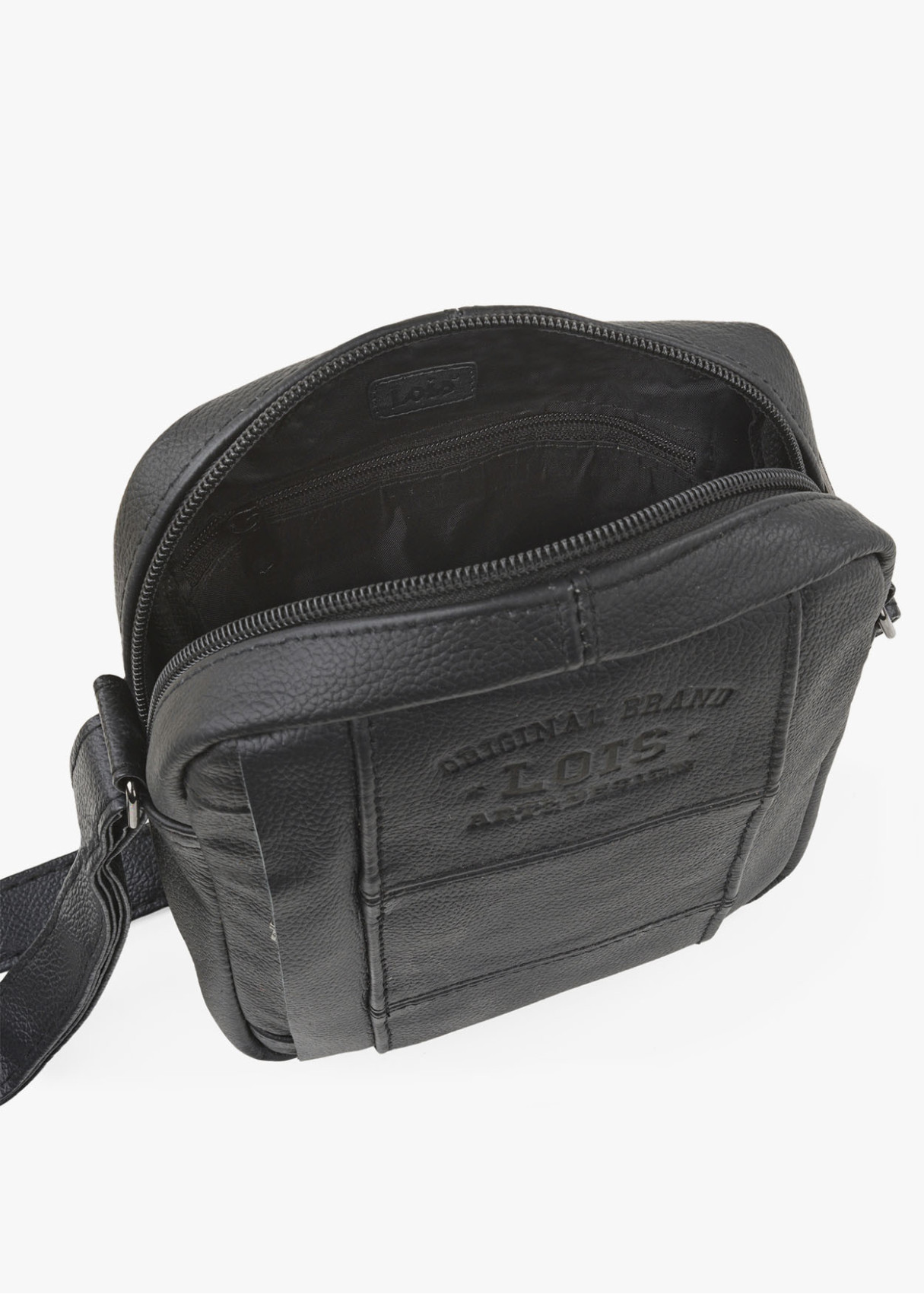Bandolera ajustable bolsillos ocultos cremallera negra