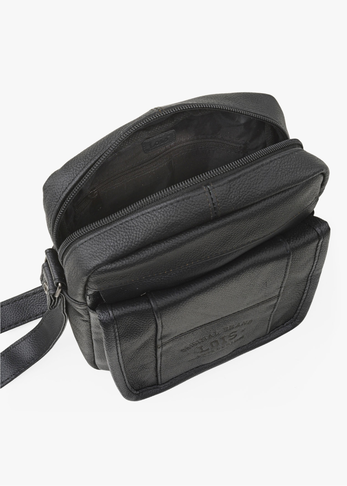 Bandolera ajustable solapa bolsillo negra