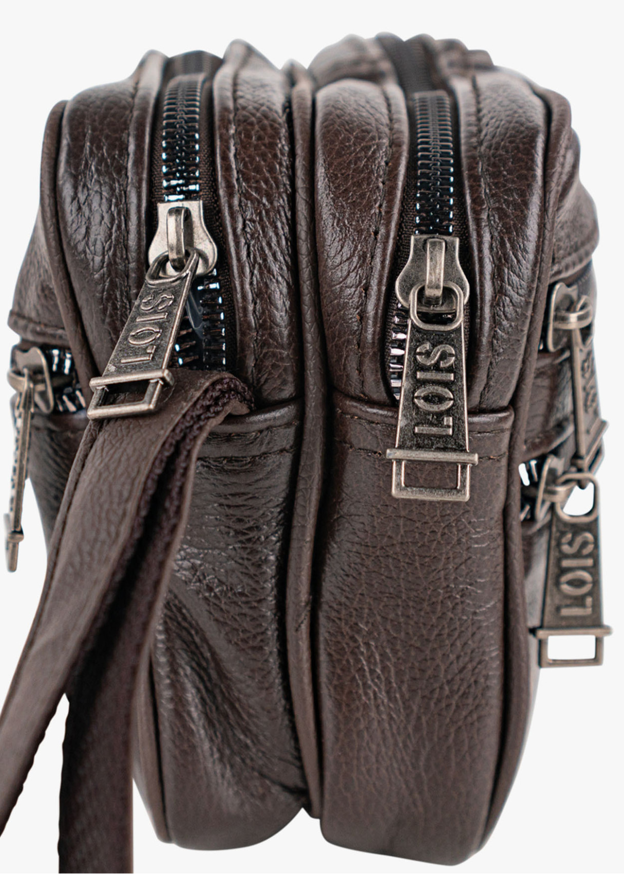 Bolso De Mano Multifuncional cremalleras marrón