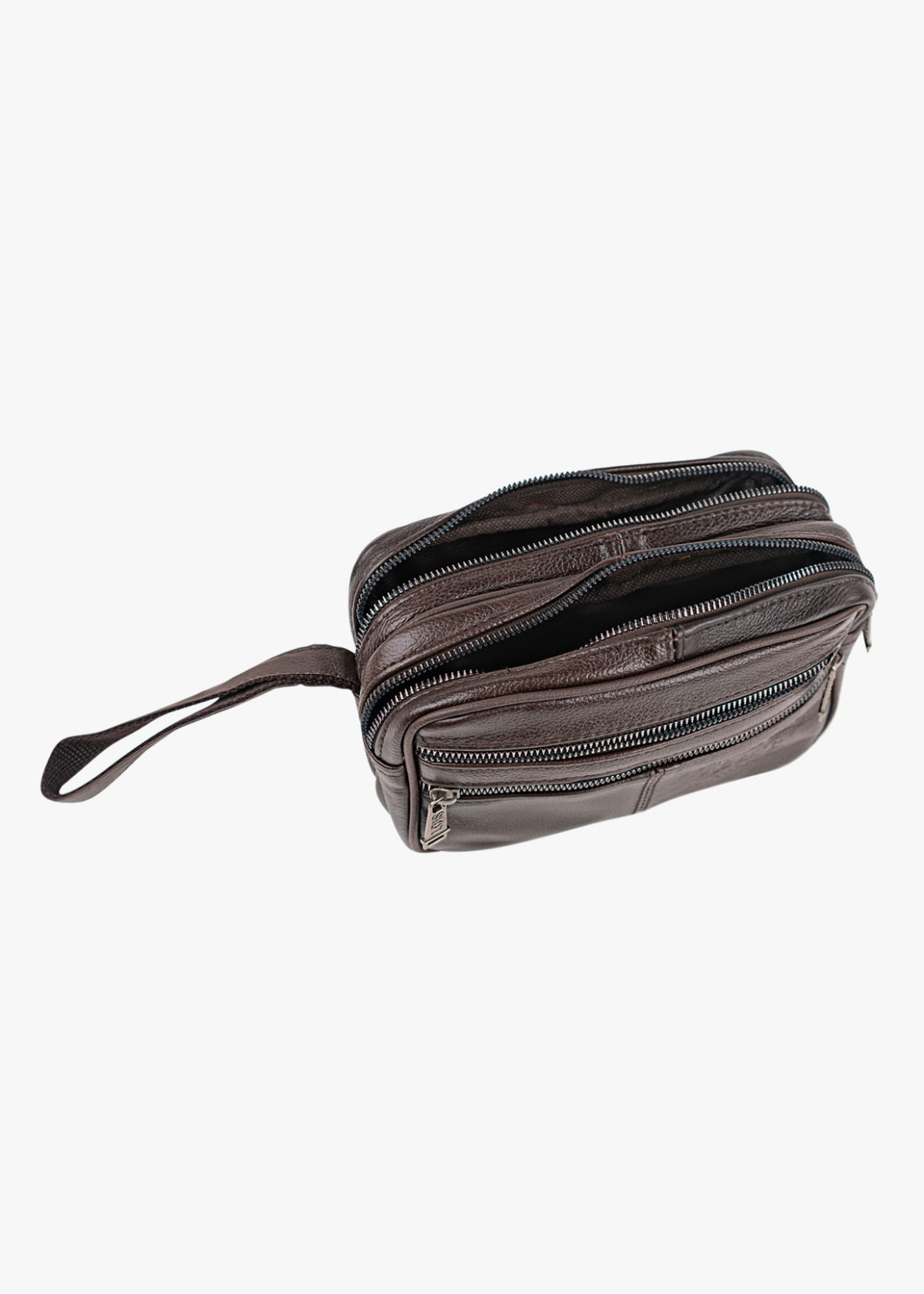 Bolso De Mano Multifuncional cremalleras marrón