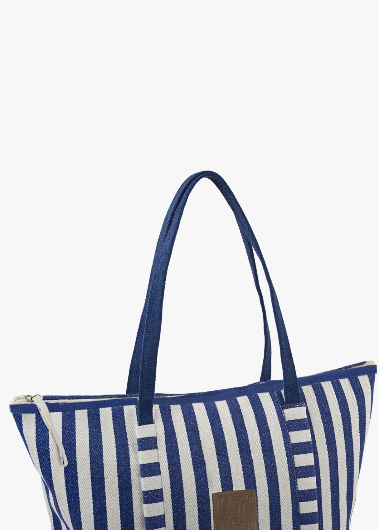 Bolso Playa Grande cremallera rayas azul
