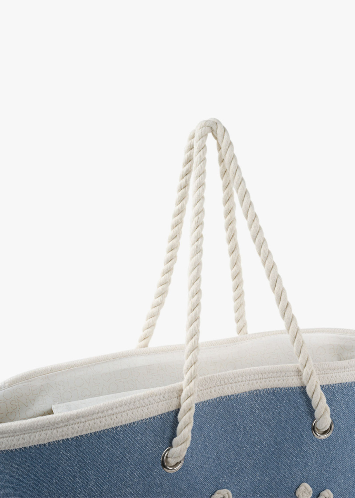 Bolsa Playa cremallera logo bordado azul