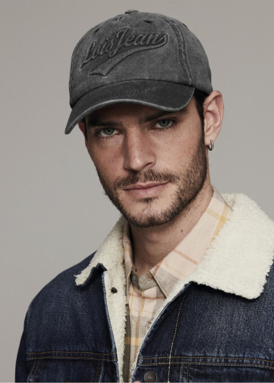 Gorra casual lona lavada negra