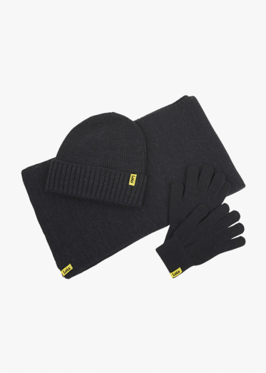 Conjunto Gorro Y Bufanda Con Guantes Negro