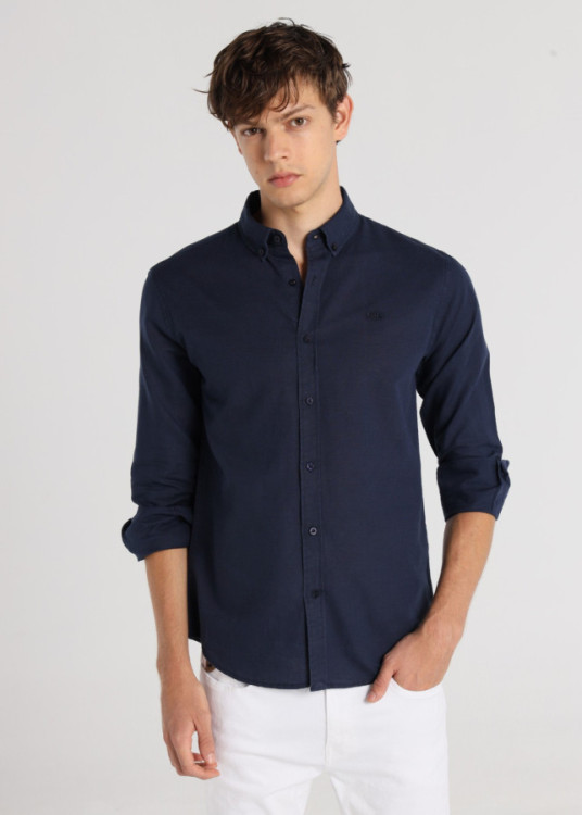 Camisa Lino Manga Larga Básica