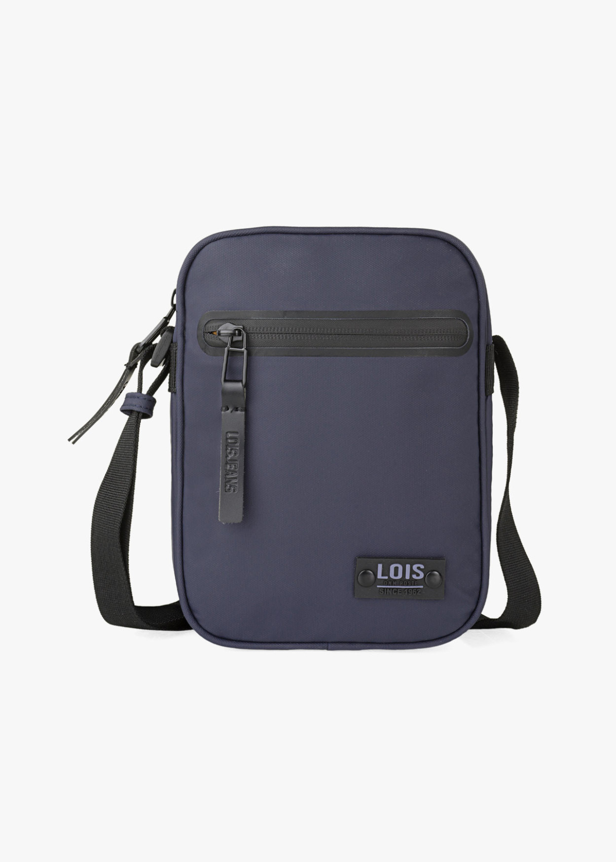 Bolso bandolera ajustable con bolsillo contraste color interior azul marino