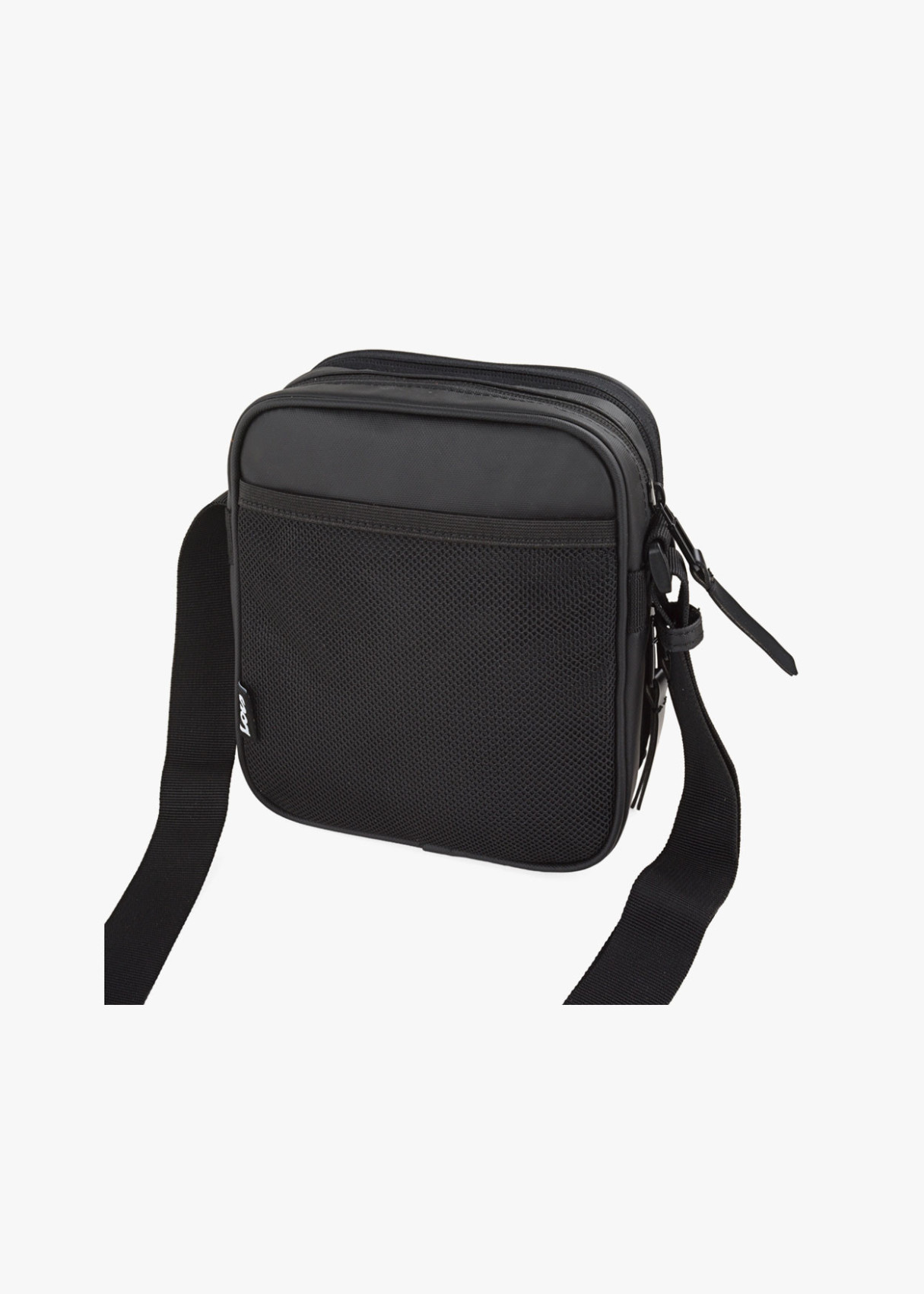 Bandolera ajustable con multiples compartimentos bicolor negra