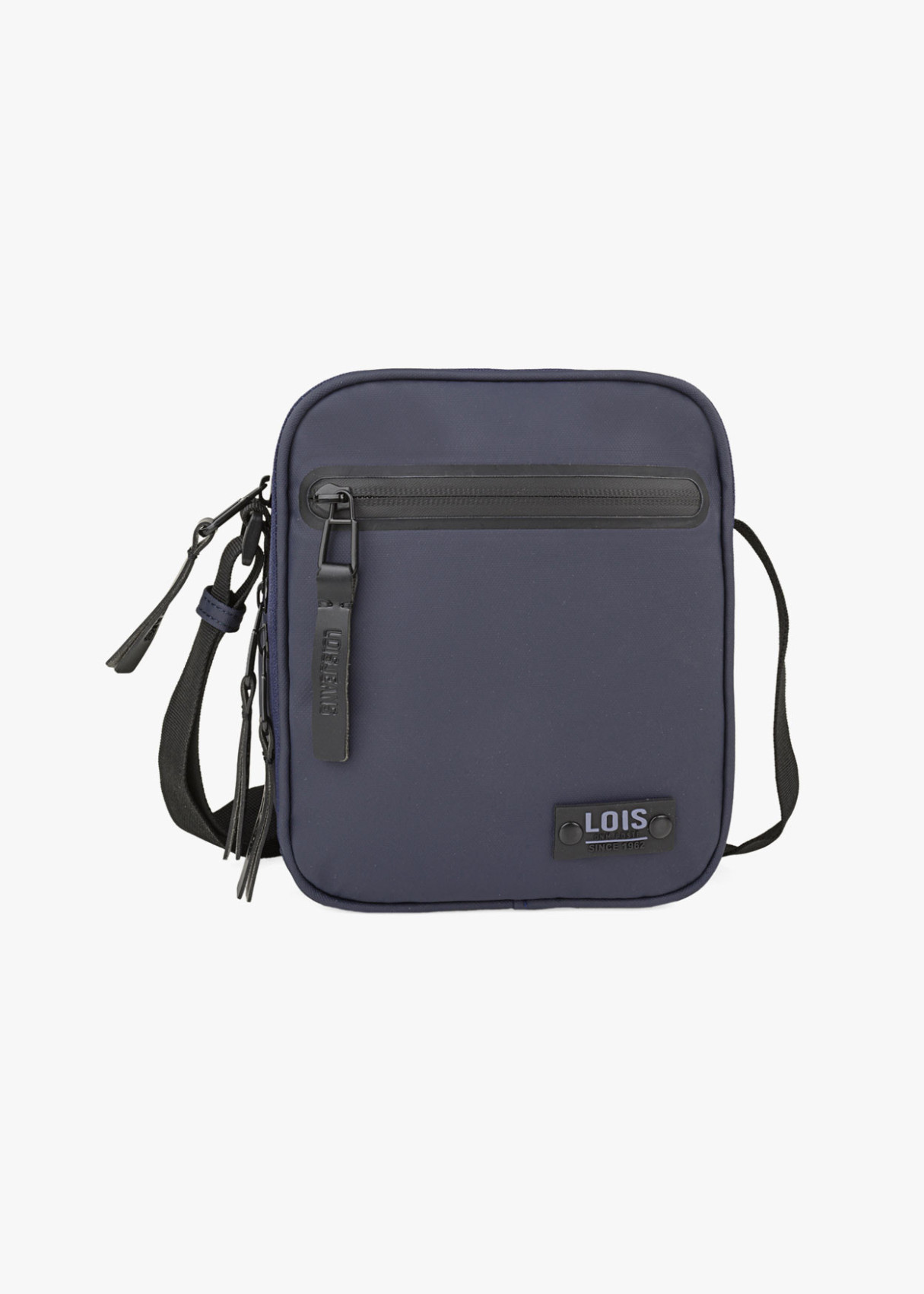 Bandolera ajustable con multiples compartimentos azul