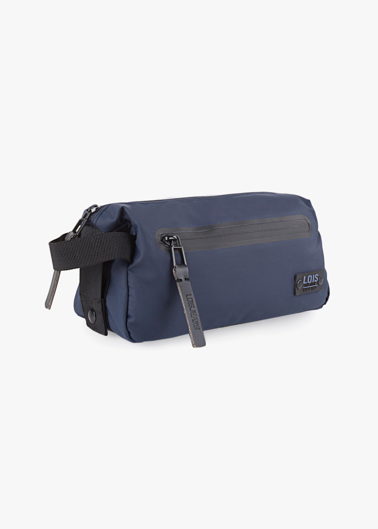 Neceser ligero con cremallera contraste color azul marino