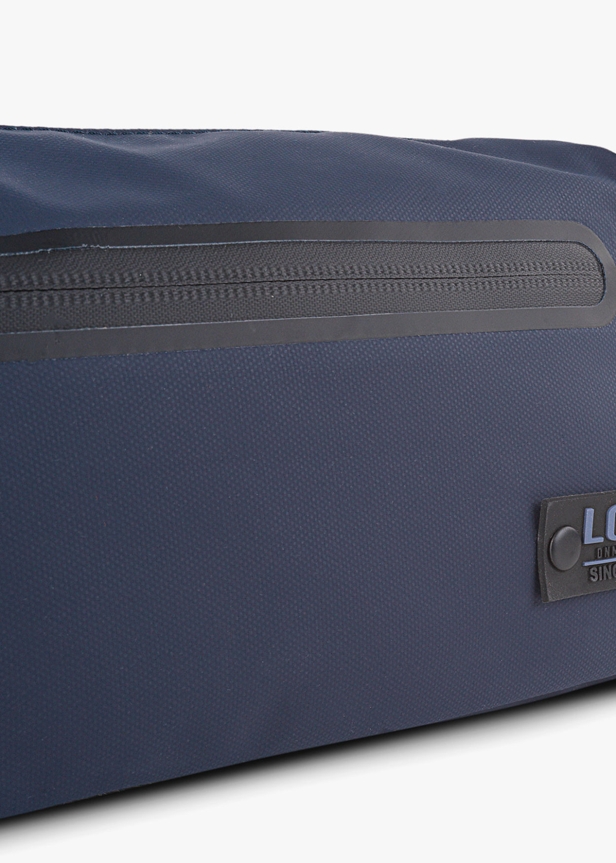 Neceser ligero con cremallera contraste color azul marino