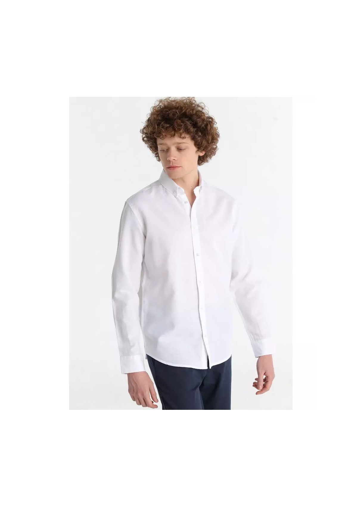 Camisa Manga Larga Básica De Lino