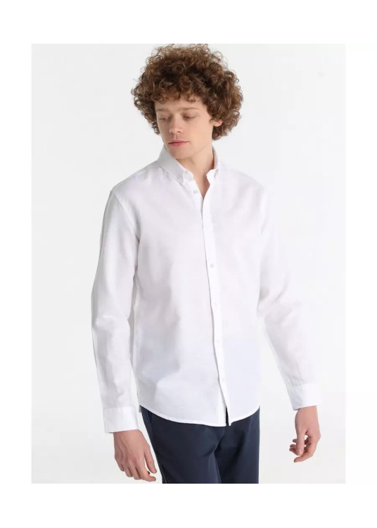Camisa Manga Larga Básica De Lino